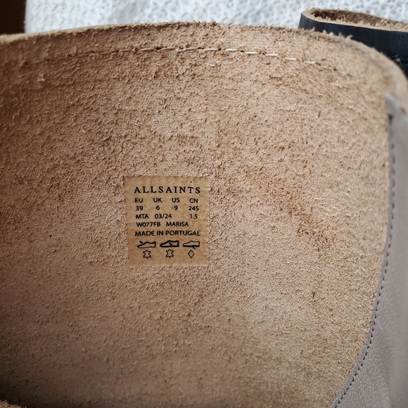 AllSaints Leather Knee High Marisa Biker Boot Size 39/9 - Picture 7 of 7